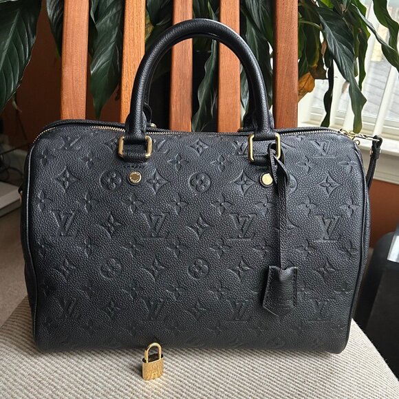 LOUIS VUITTON Empreinte Speedy Bandouliere 30 Black - Picture 2 of 16
